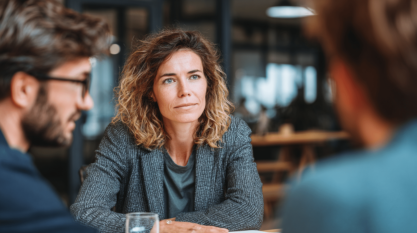 Mediator luistert naar partijen bij Cander